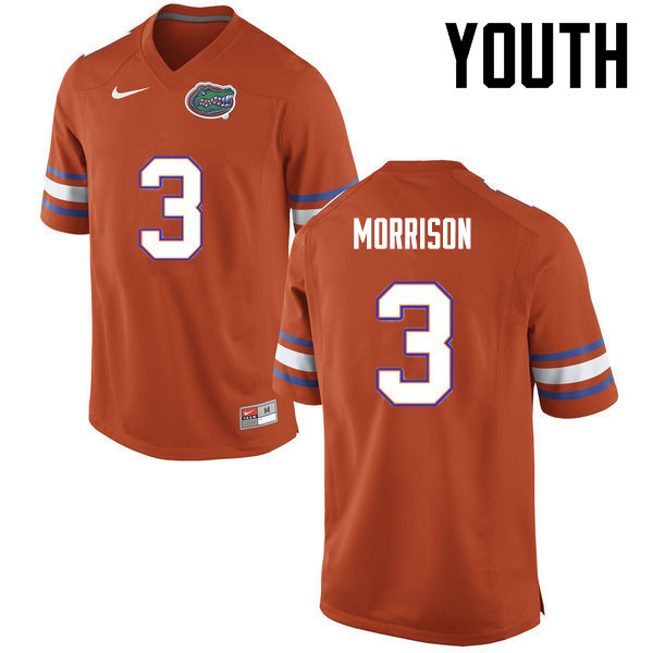 Youth Florida Gators #3 Antonio Morrison College Football Jerseys-Orange - Click Image to Close